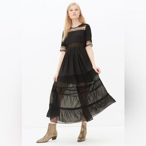 Sandro Black Midi Dress